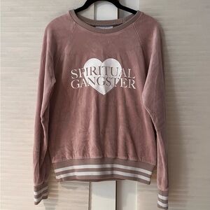 Spiritual Gangster Blush Pink velour top